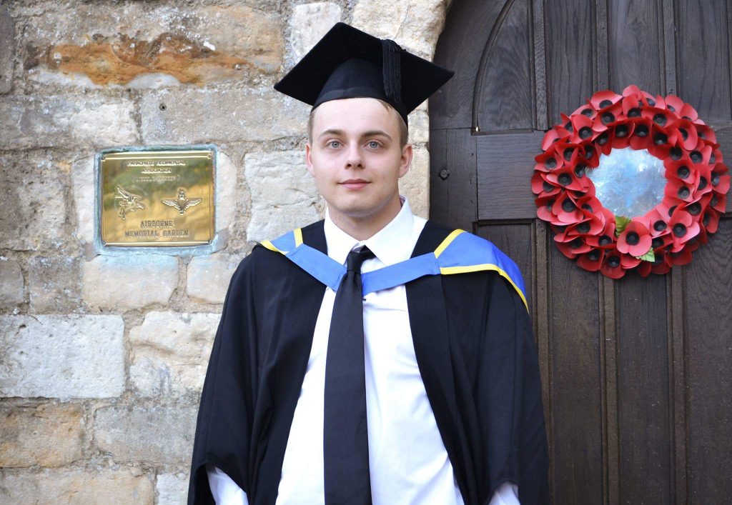 Joshua Robbins graduating in computer science (September 2016)